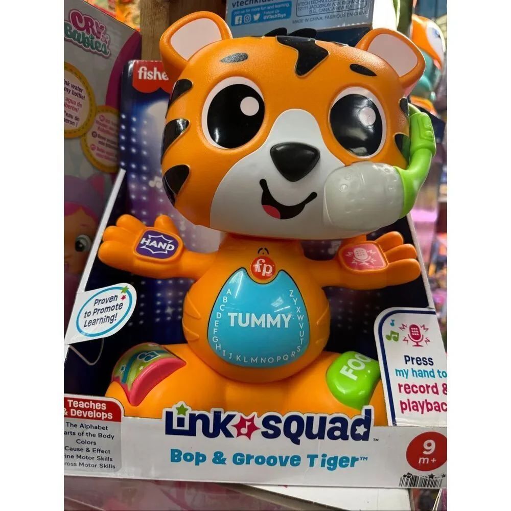 Fisher-Price Link Squad Bob & Groove Tiger Interactive Learning Toy 9+ Months